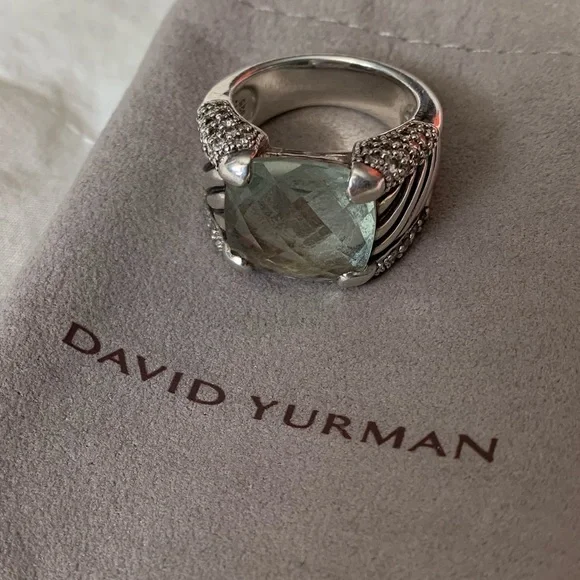 EUC - David Yurman Prasiolite and Diamond Ring - Picture 3 of 16